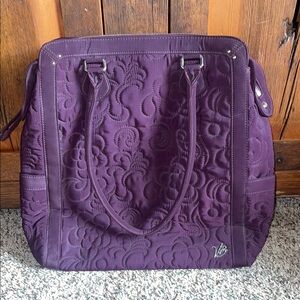 Quilted Vera Bradley Tote Bag in Deep Plum/Wine